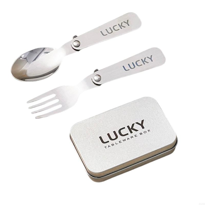 Camping Cooking Utensils Storage - Folding Metal Camping Cutlery Set Portable