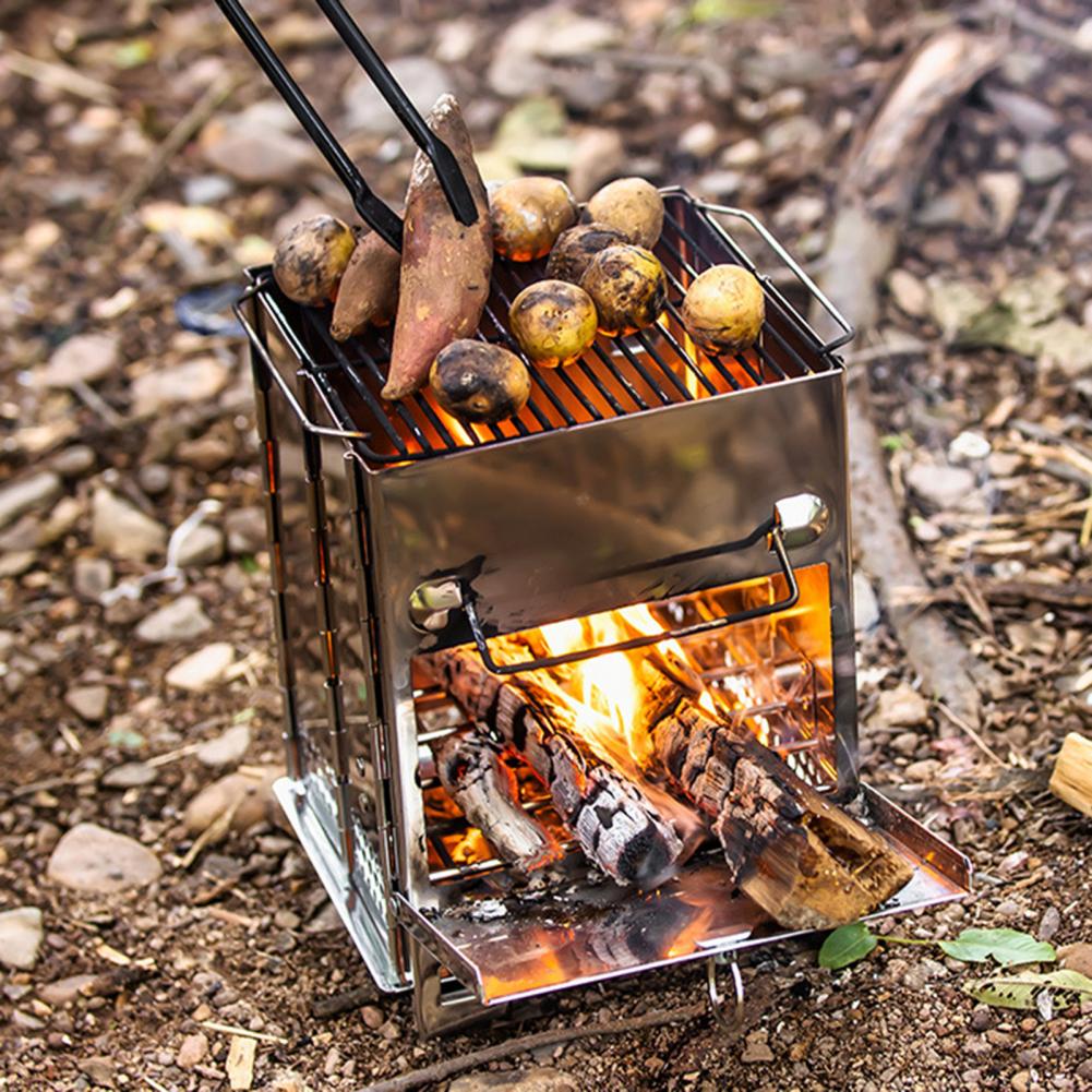 Camping Cooking Tray - Stainless Steel Wood Burning Stove Outdoor