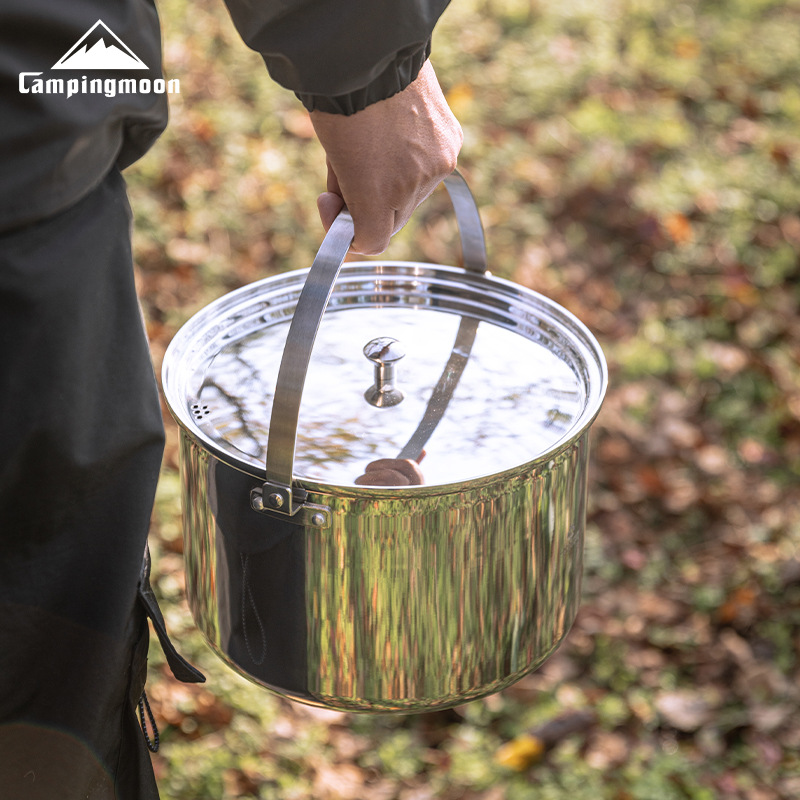 Camping Cooking Pot Large - CAMPINGMOON CC-24 stainless steel large capacity