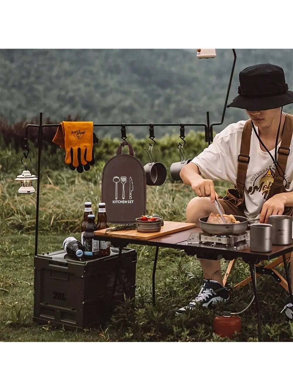 Outdoor Camping Cookware Stora - Camping Cooking Utensils Storage review and price