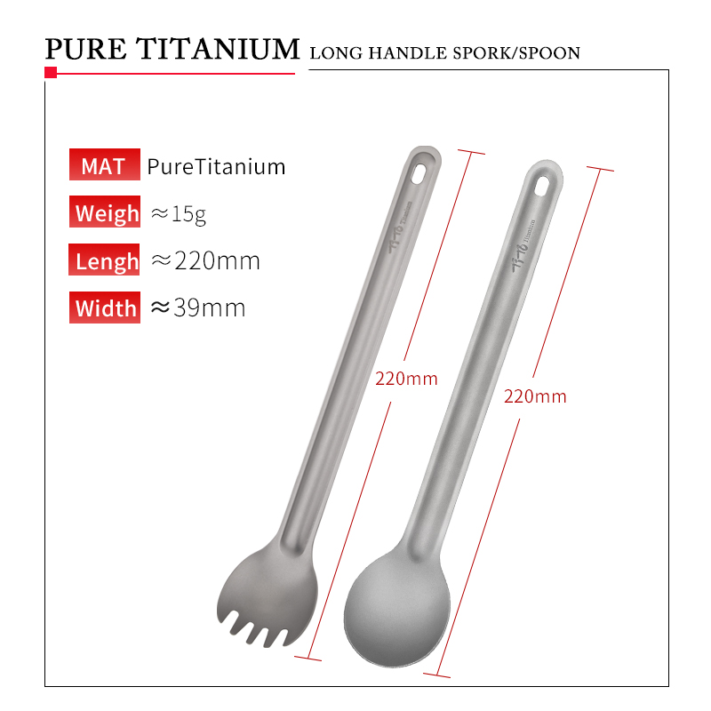 TiTo Titanium Spork Spoon Long - Camping Cooking Basket review and price
