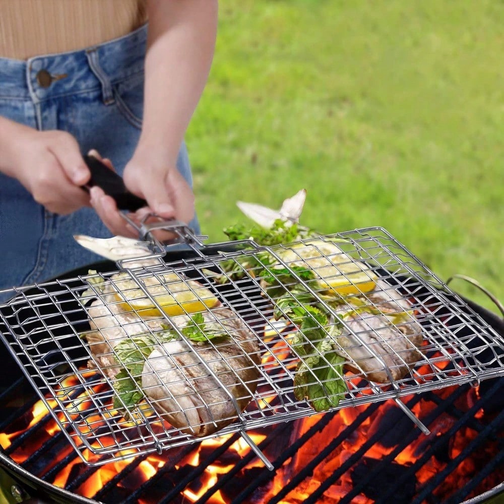 Portable Grilling Basket Foldi - Camping Cooking Basket review and price