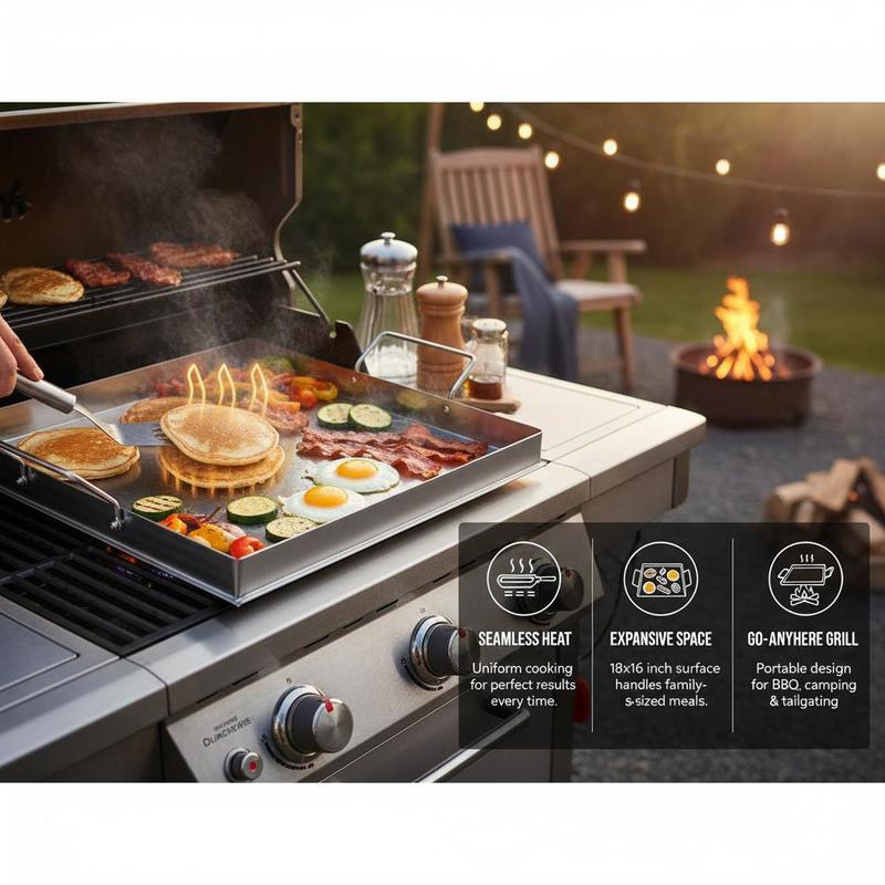 Universal Flat Top Griddle 18x - Camping Cooking Tray review and price