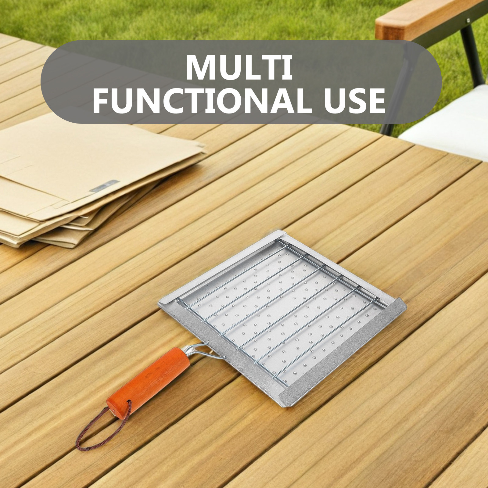 Portable Square Wooden Handle  - Camping Cooking Tray review and price