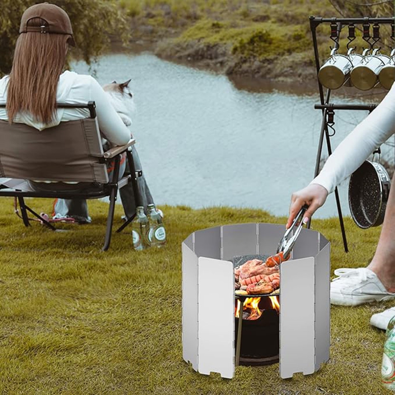 10 Plates Gas Stove Wind Shiel - Camping Cooking Windscreen review and price