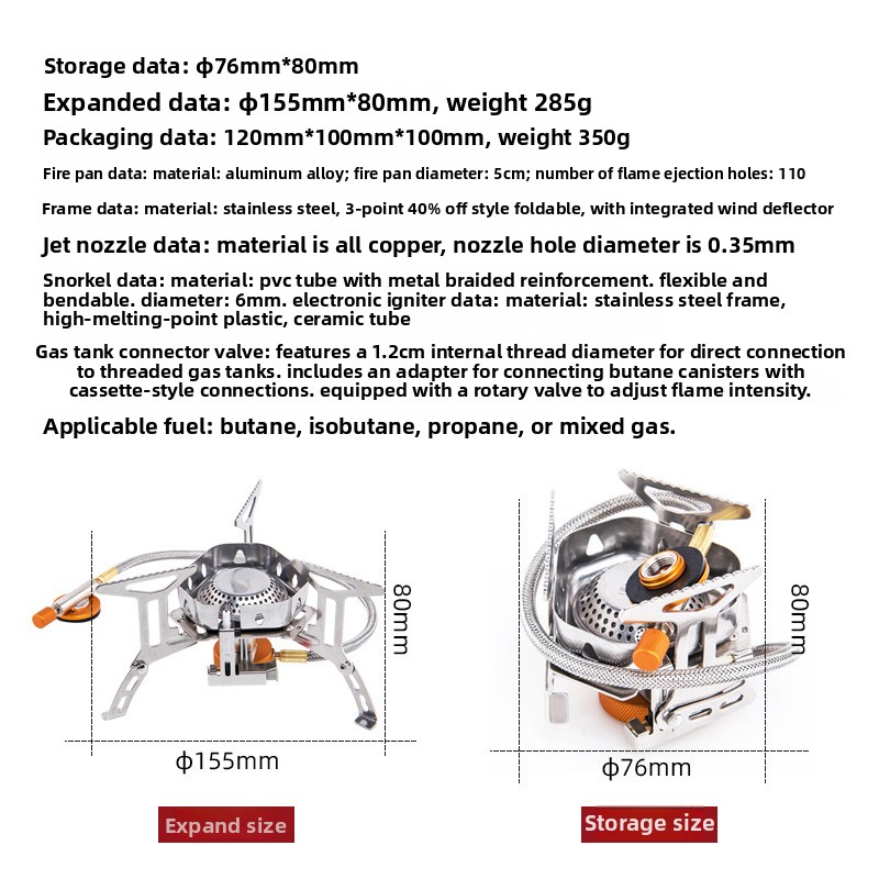 Split-type portable windproof  - Camping Cooking Gas Canister review and price