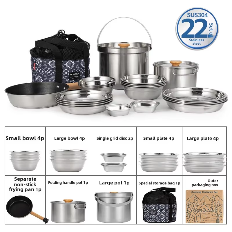 NOBANA Newest Outdoor Stainles - Camping Cooking Utensils Storage review and price