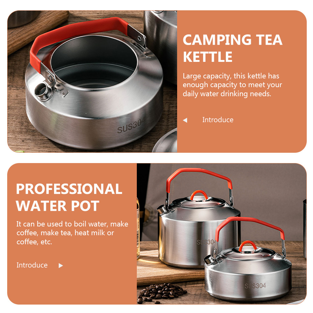 Stainless Steel Camping Tea Ke - Camping Cooking Pot Large review and price
