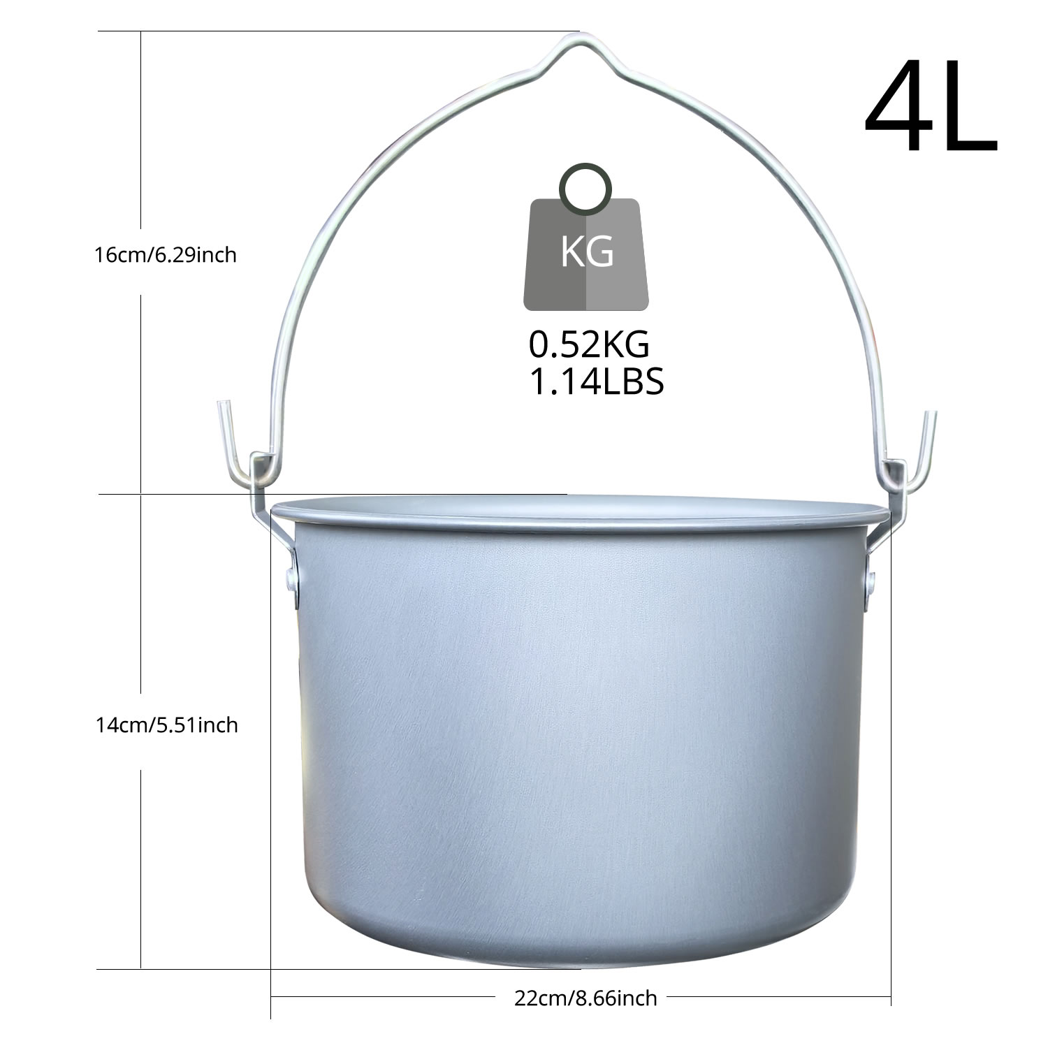 4L Outdoor Hanging Pot Camping - Camping Cooking Pot Large review and price