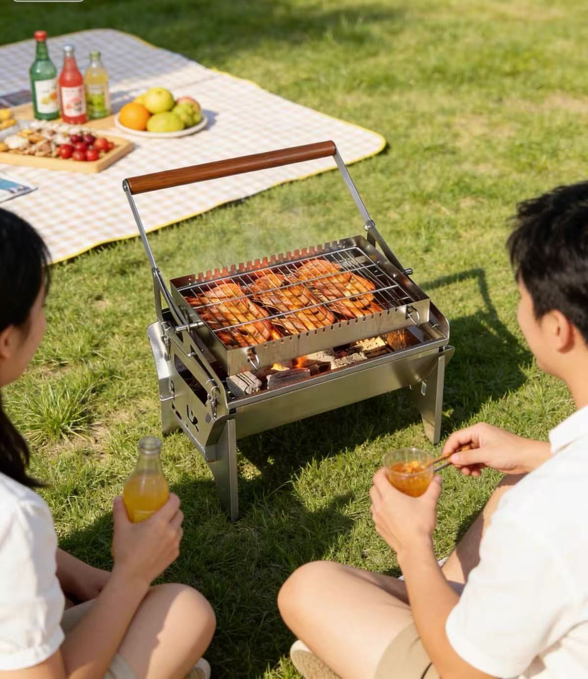 Flip Charcoal Barbecue Grill w - Camping Cooking Mesh review and price