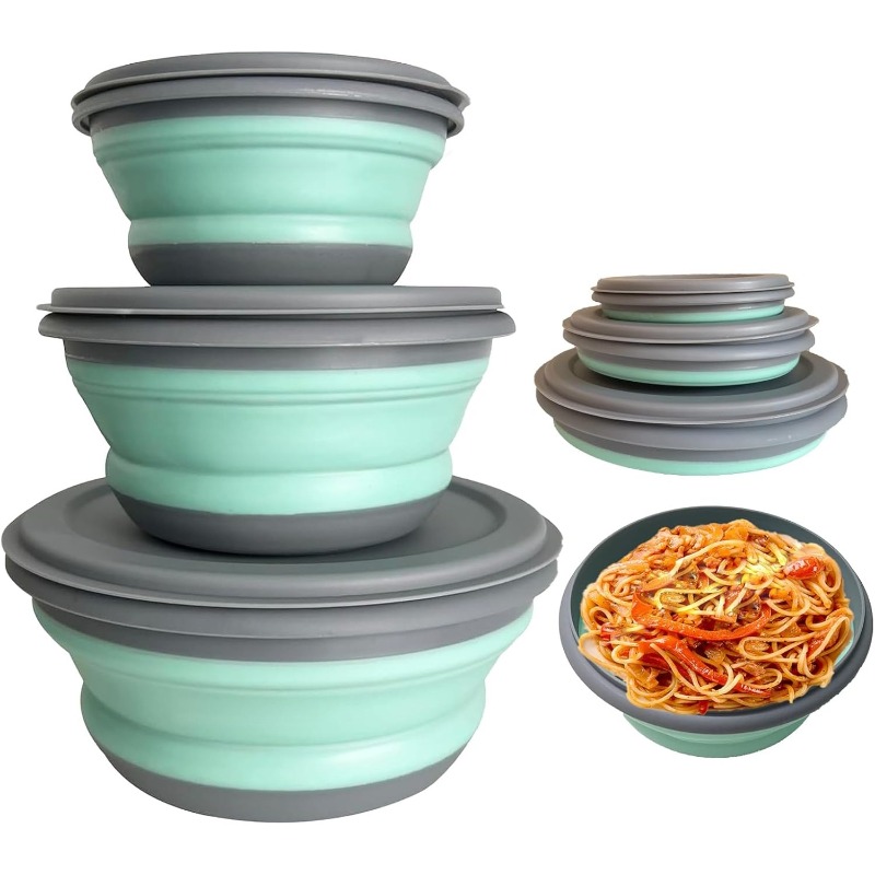 3pcs Silicone Folding Lunch Bo - Camping Cooking Tray review and price