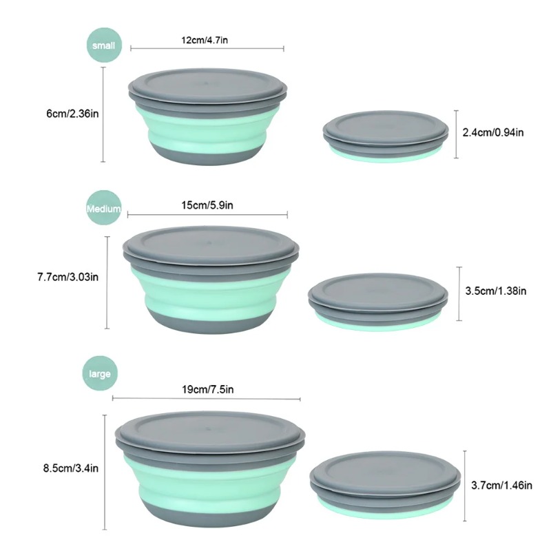 3pcs Silicone Folding Lunch Bo - Camping Cooking Tray review and price