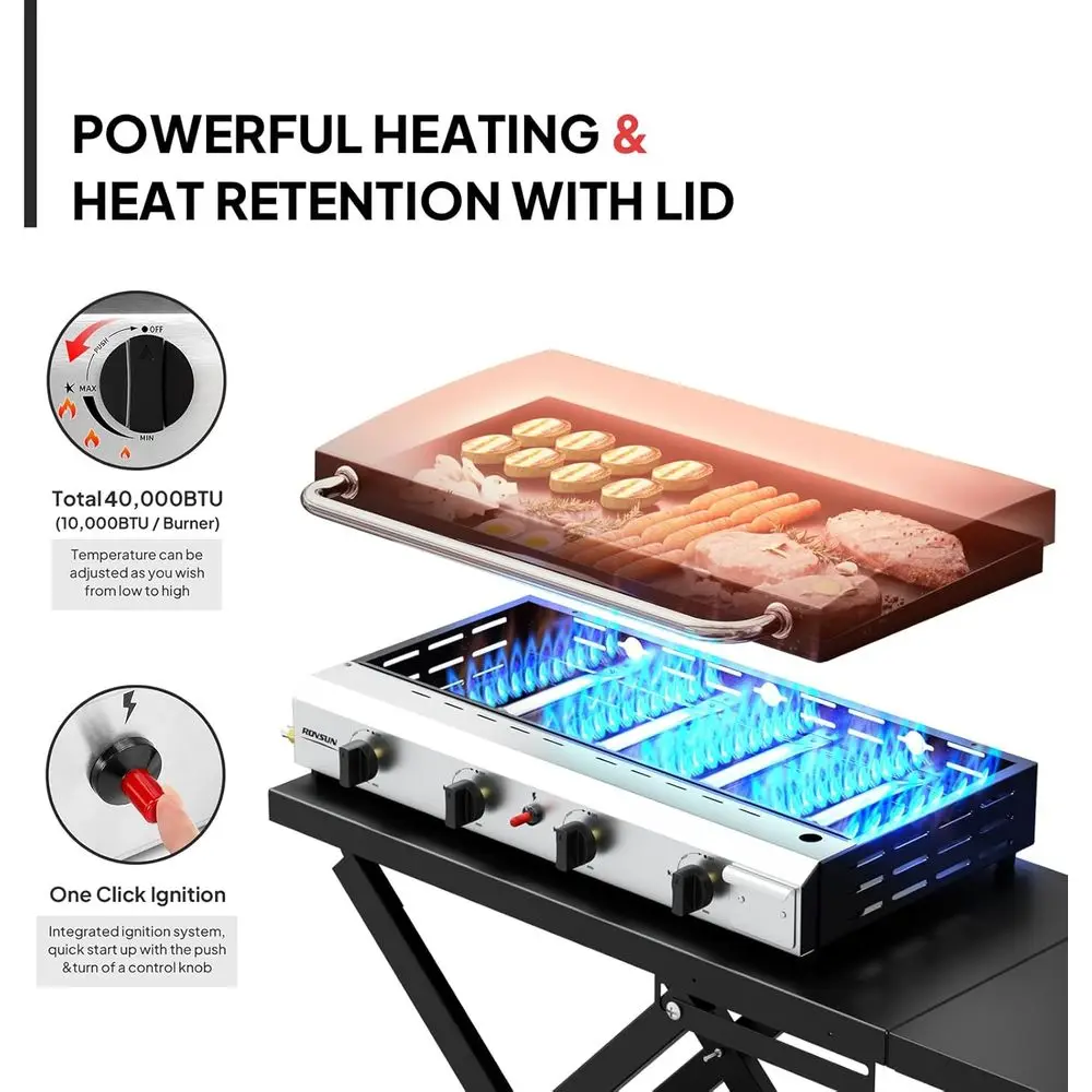Portable 4-Burner Propane Grid - Camping Cooking Tray review and price