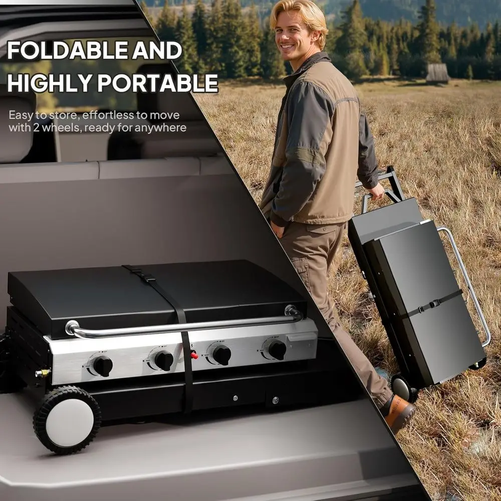 Portable 4-Burner Propane Grid - Camping Cooking Tray review and price