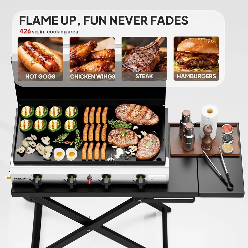Portable 4-Burner Propane Grid - Camping Cooking Tray review and price