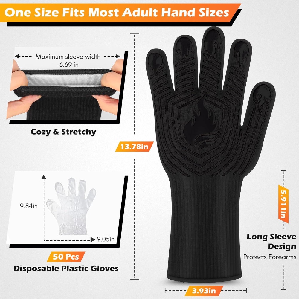 BBQ Gloves, 1472°F Heat Resist - Camping Cooking review and price